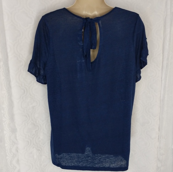 Vineyard Vines Linen Ruffle Tie Back Top NWT Sz M - Picture 5 of 7